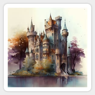 Castle Watercolor Ornament Sticker